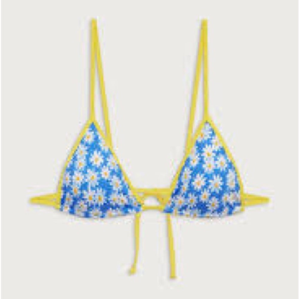 Frankie's Bikinis Blue and Yellow Bikini Top